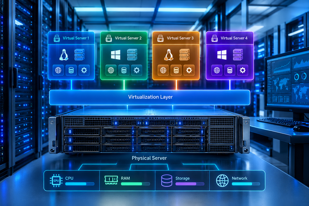 Fourplex VPS virtual server architecture