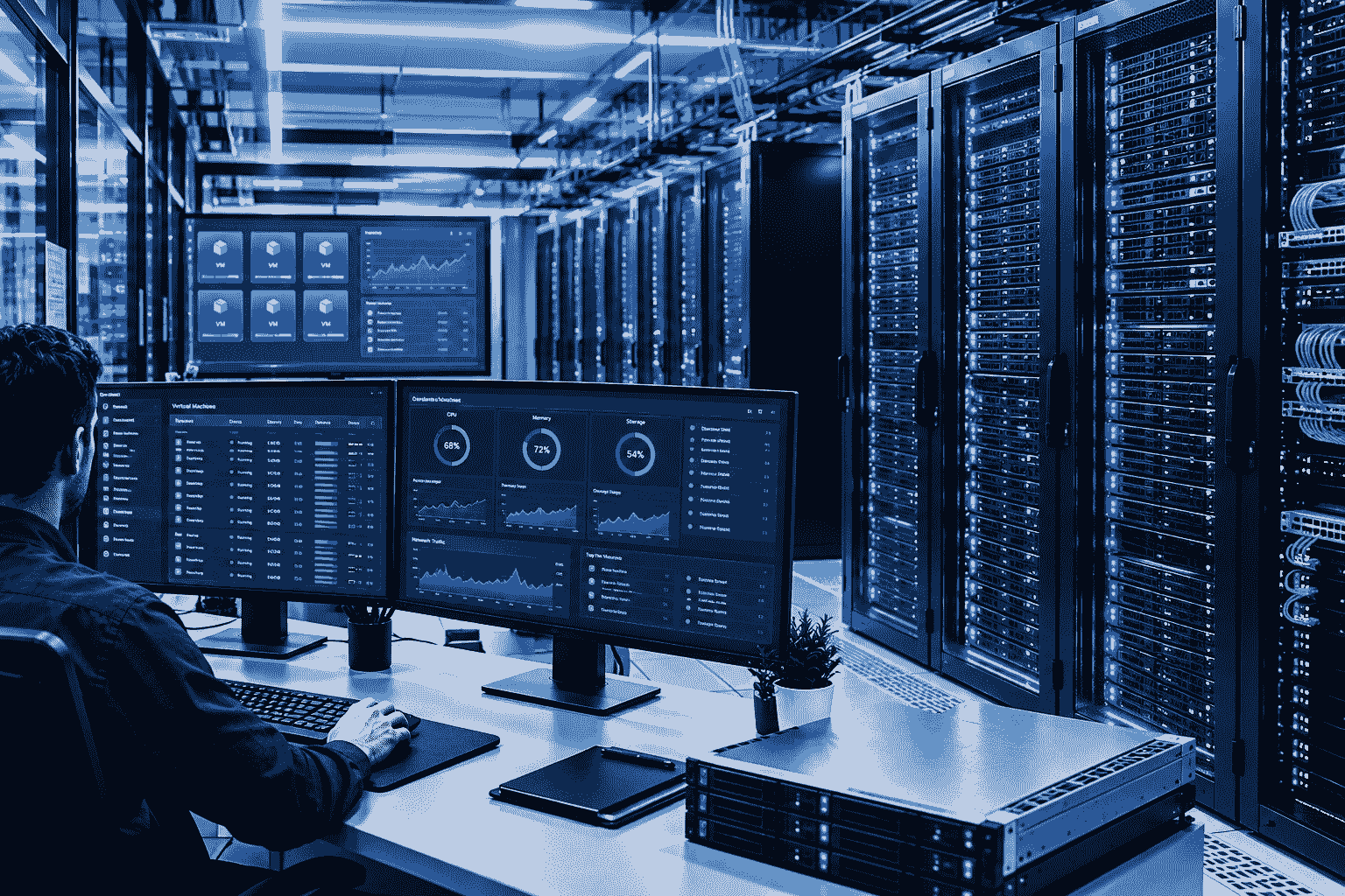 High-performance dedicated VMware server hosting data center