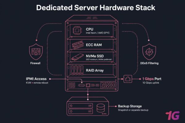 Just Host dedicated server hosting in a modern data center