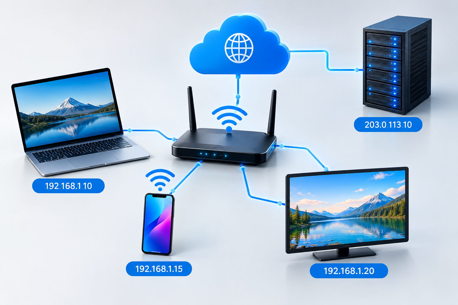How IP addresses connect devices across a network