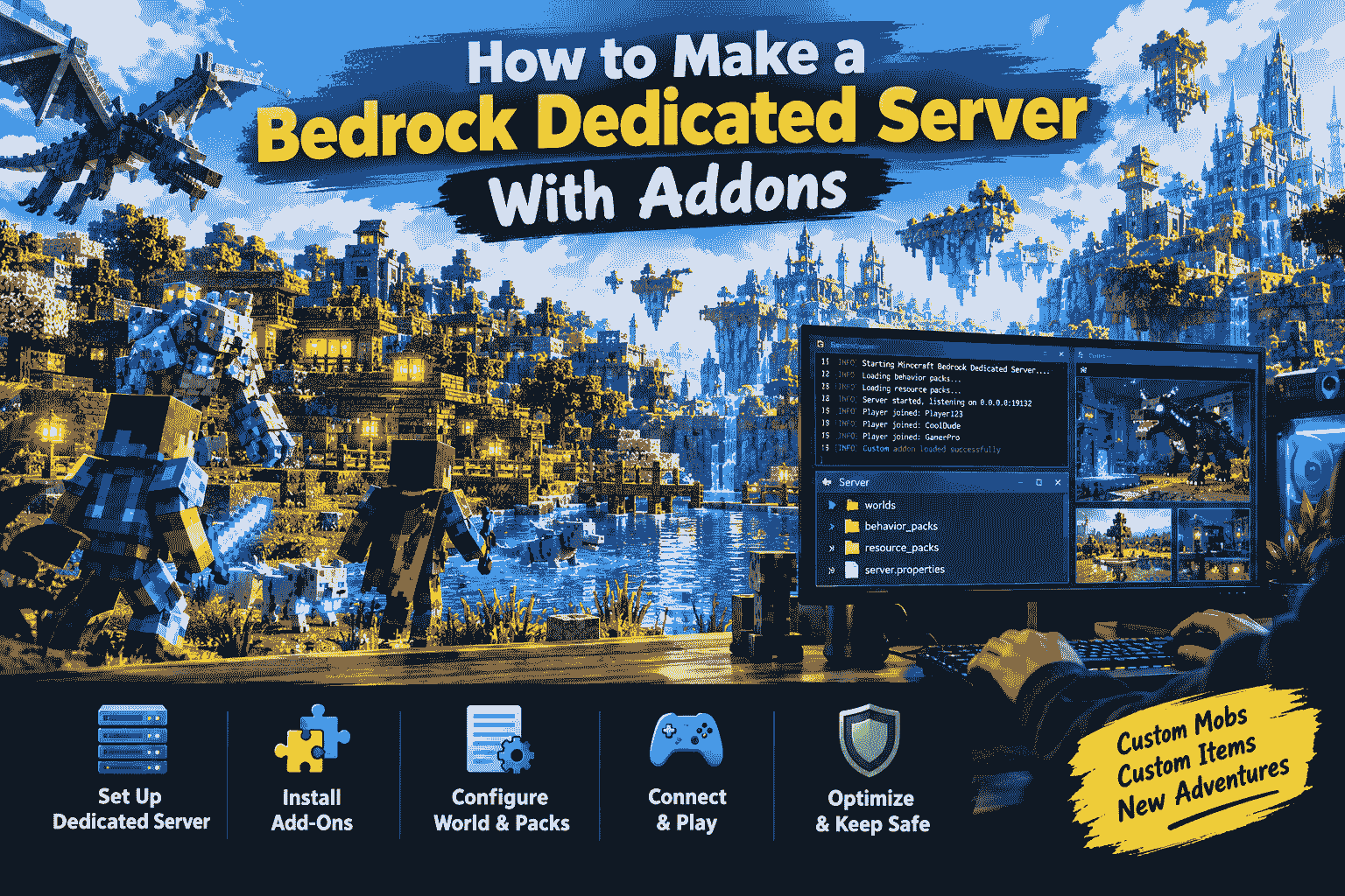 How to make a Bedrock dedicated server with addons